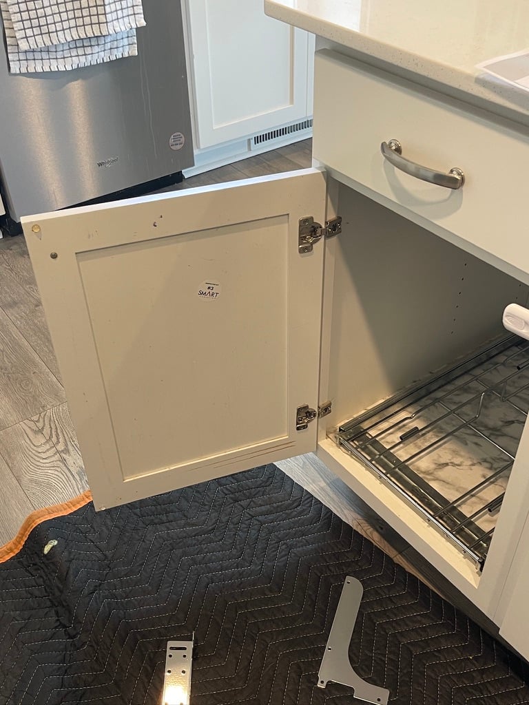 kitchen cabinet before pull-out retrofit, Dakota County handyman service
